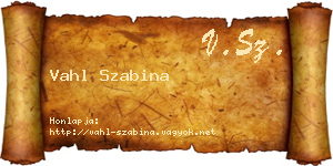 Vahl Szabina névjegykártya