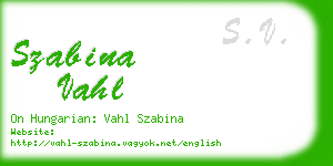 szabina vahl business card